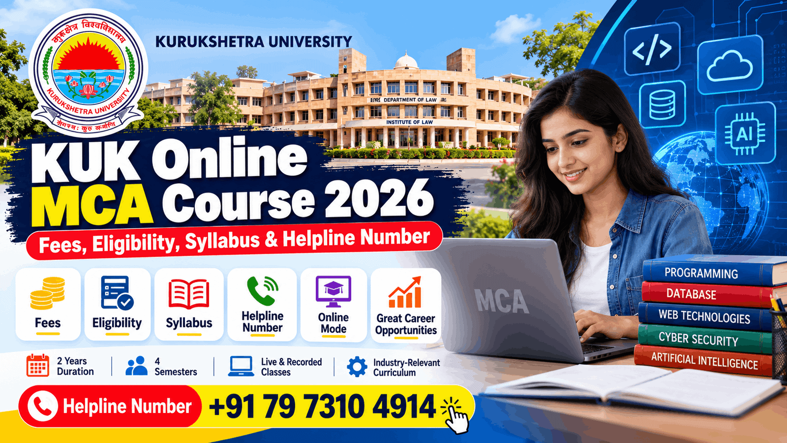 KUK Online MCA Course 2026: Fees, Eligibility, Syllabus & Helpline Number
