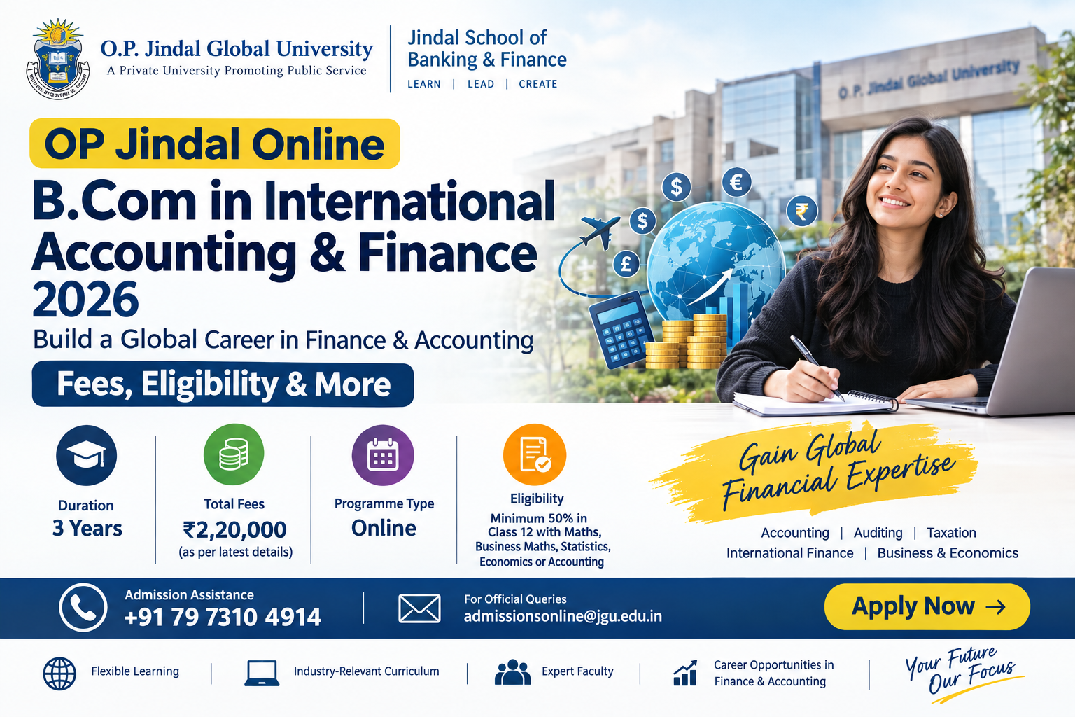 OP Jindal Online B.Com in International Accounting & Finance (IFA) 2026