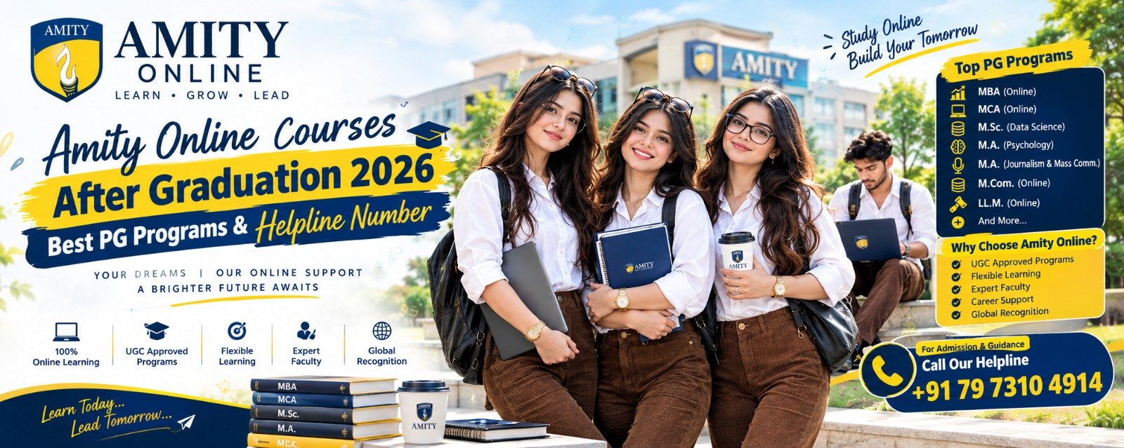 Amity Online Courses After Graduation 2026: Best PG Programs & Helpline Number