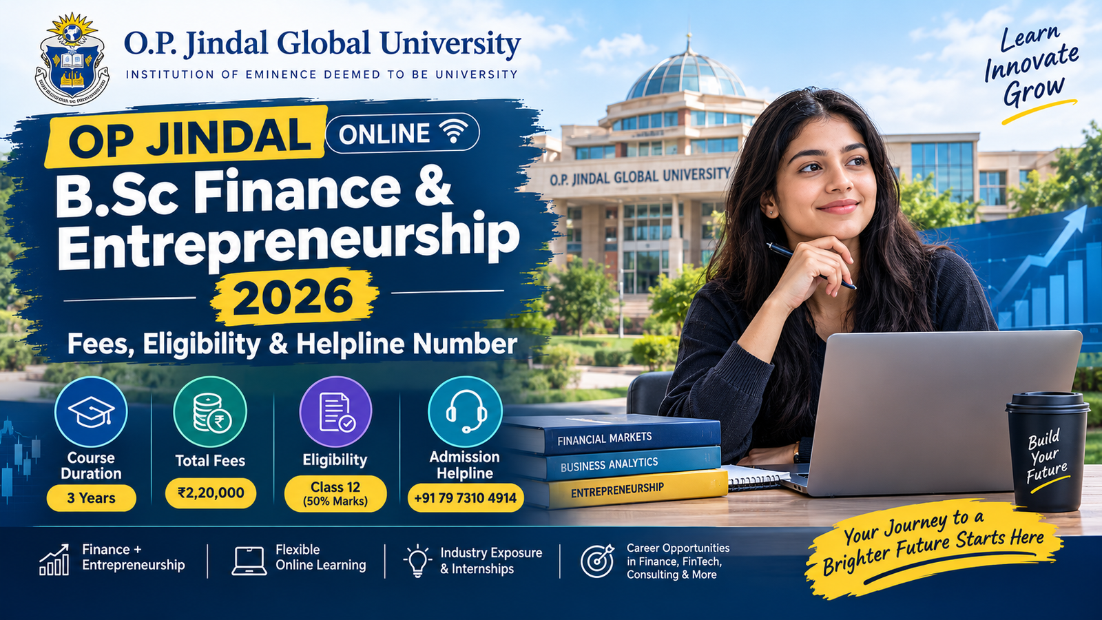 OP Jindal Online B.Sc Finance & Entrepreneurship 2026: Fees, Eligibility & Helpline Number