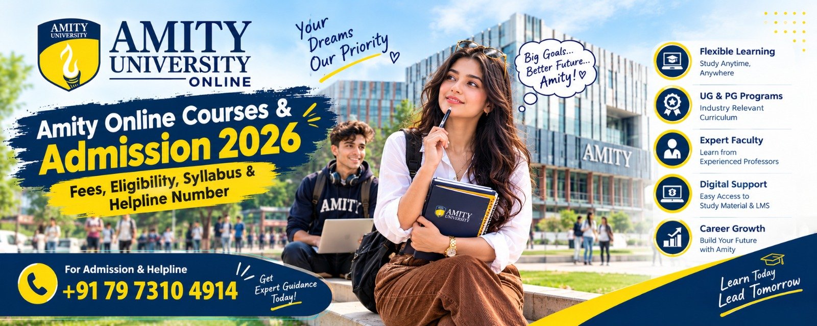 Amity Online Courses & Admission 2026: Fees, Eligibility, Syllabus & Helpline Number
