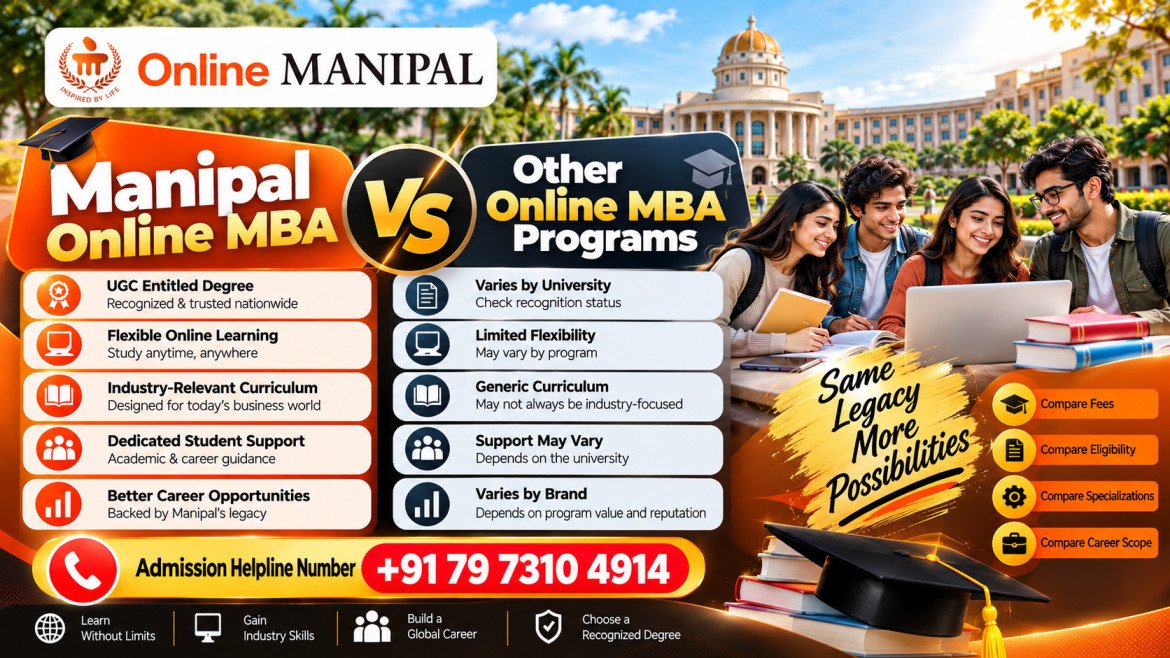 Manipal Online MBA vs Other Online MBA Programs: Detailed Comparison of Fees, Eligibility, Curriculum, Flexibility & Career Support