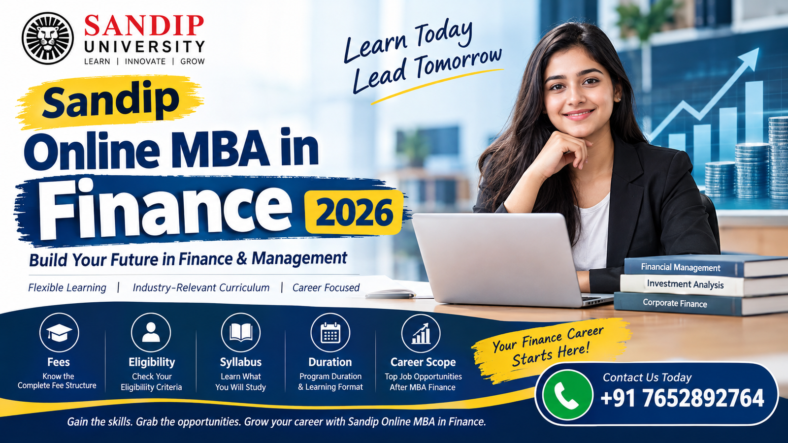 Sandip Online MBA in Finance 2026: Fees, Eligibility, Syllabus & Career Scope