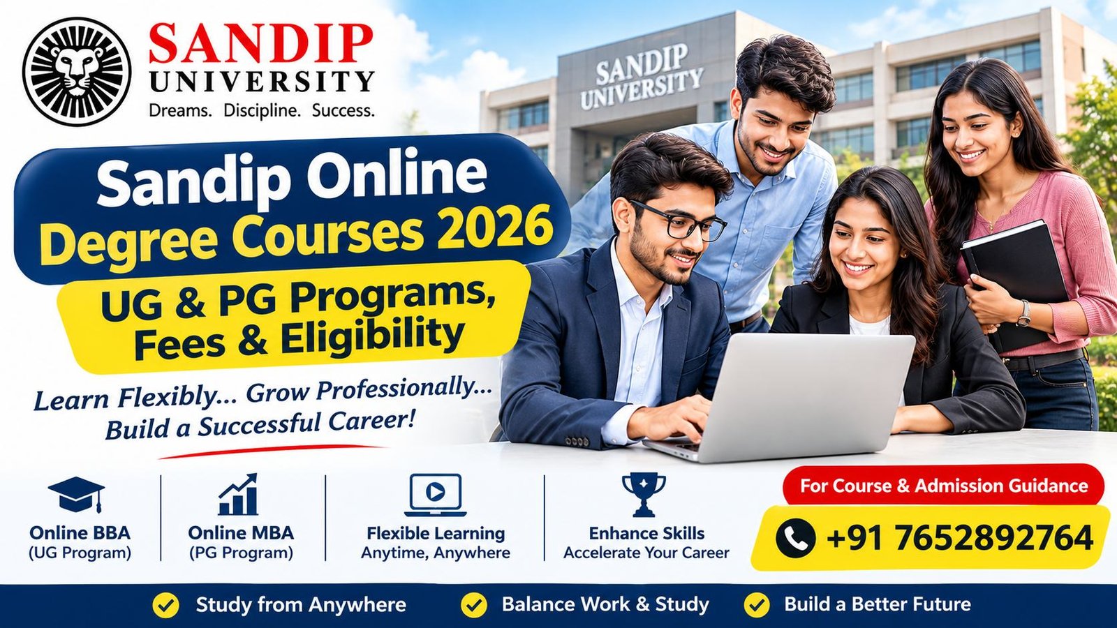 Sandip Online Degree Courses 2026: Fees & Eligibility