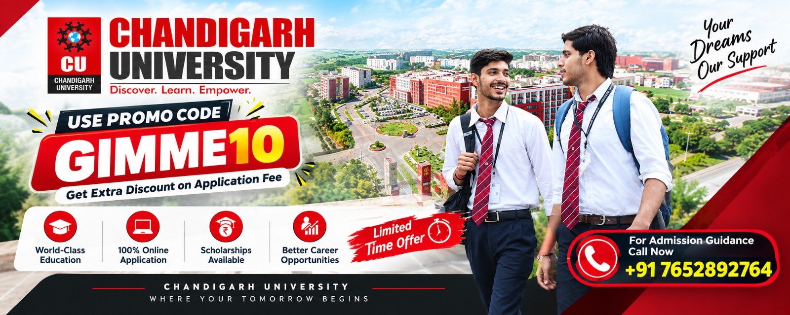 Chandigarh University CUCET 10 Promo Code 2027: Application Fee Discount, Registration, Eligibility and Admission Guide