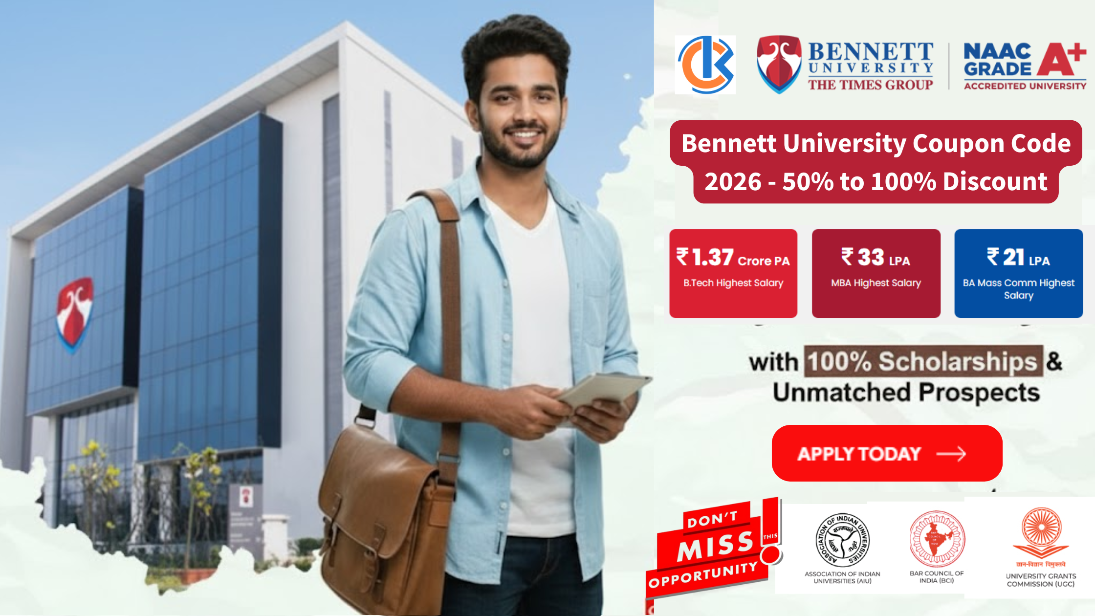 Bennett University Coupon code 2026