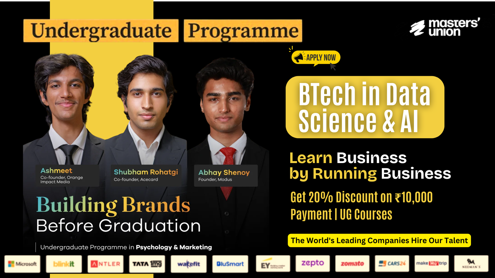 BTech in Data Science & AI at Masters’ Union 2025: Discount, UG Courses, Eligibility, Scholarships, Registration, Admission, Fees, Syllabus, Placement & More! 1 BTech in Data Science