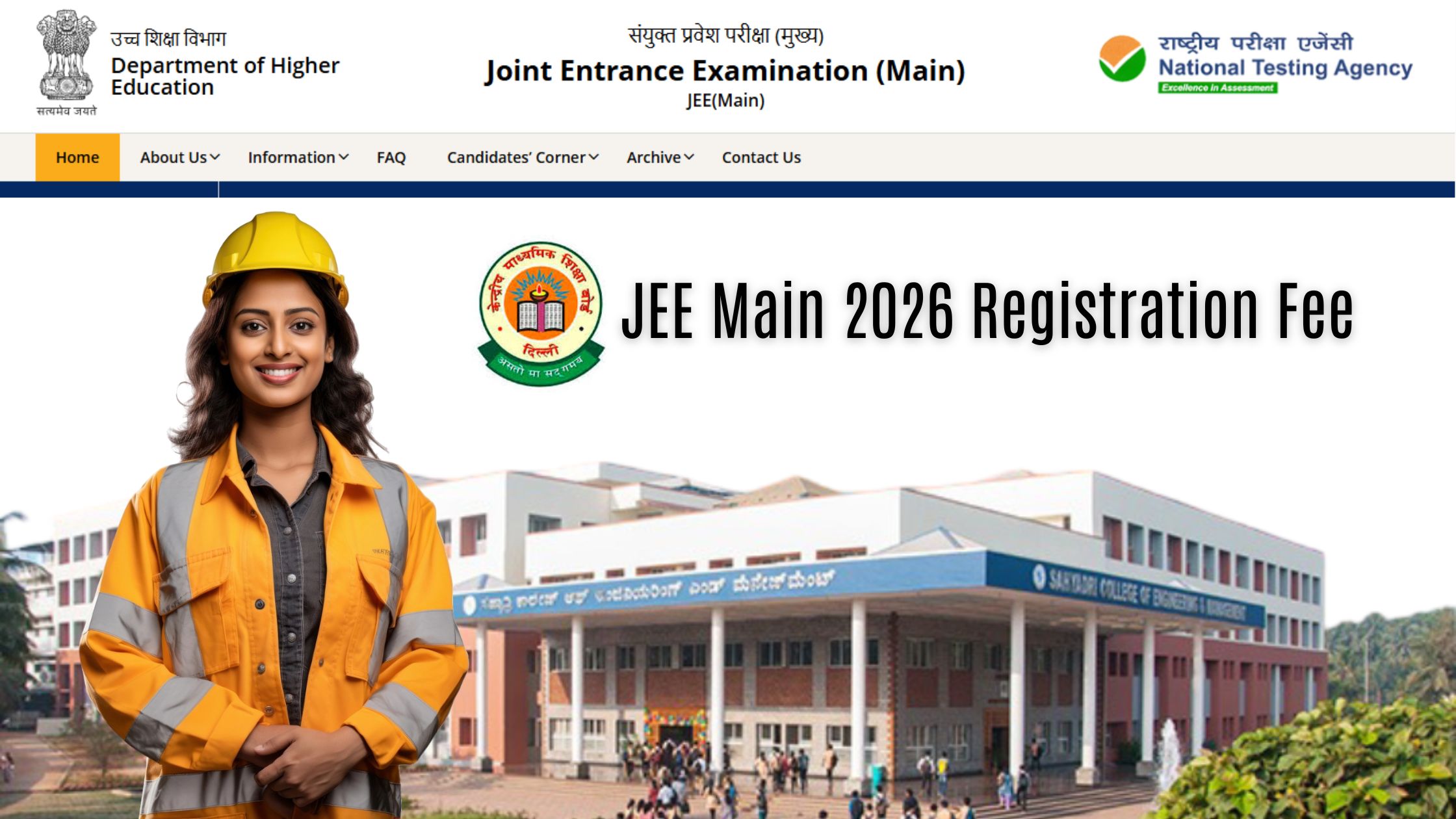 JEE Main 2026 Registration Fee