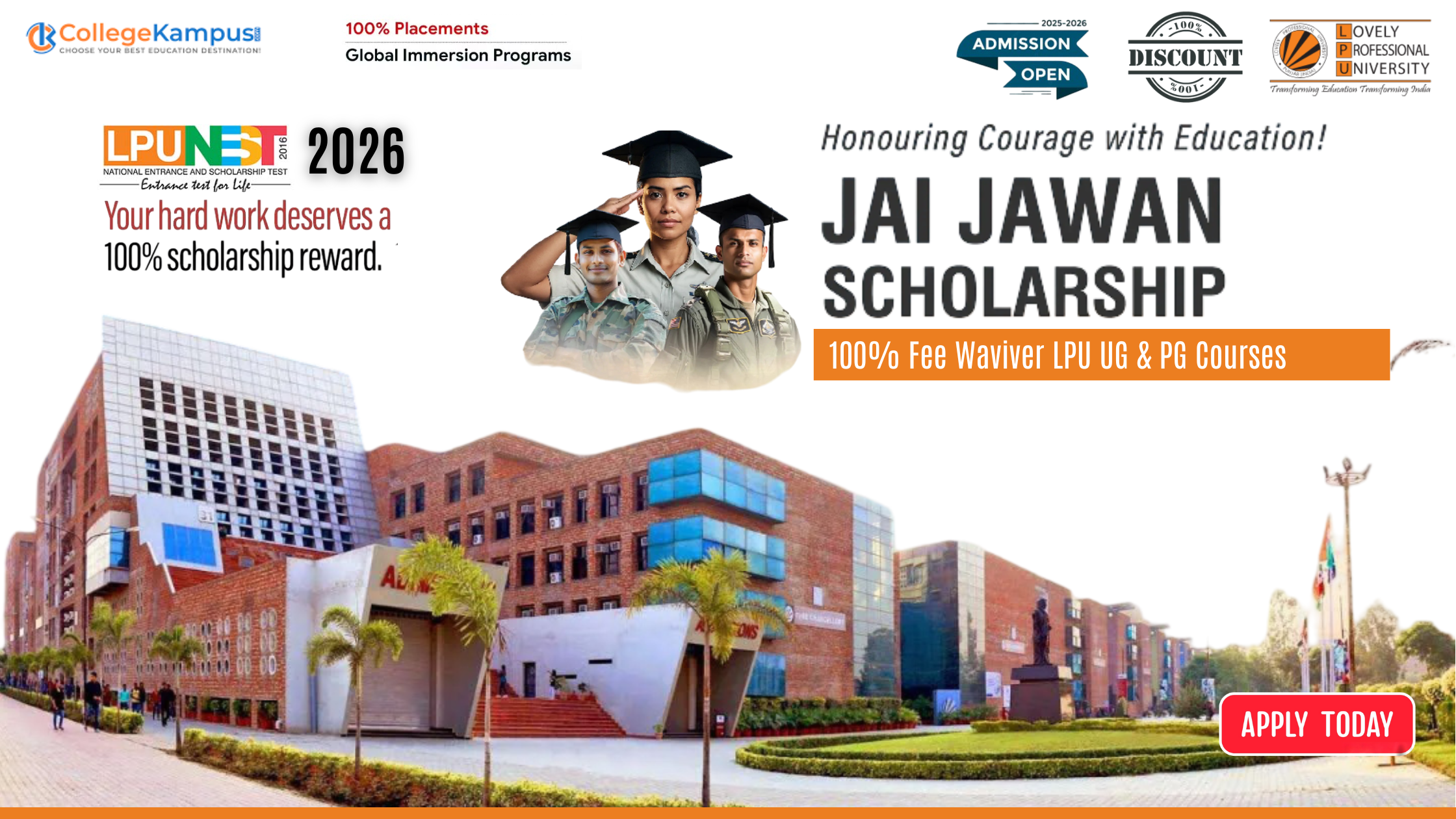 LPUNEST 2026 Jai Jawan Scholarship