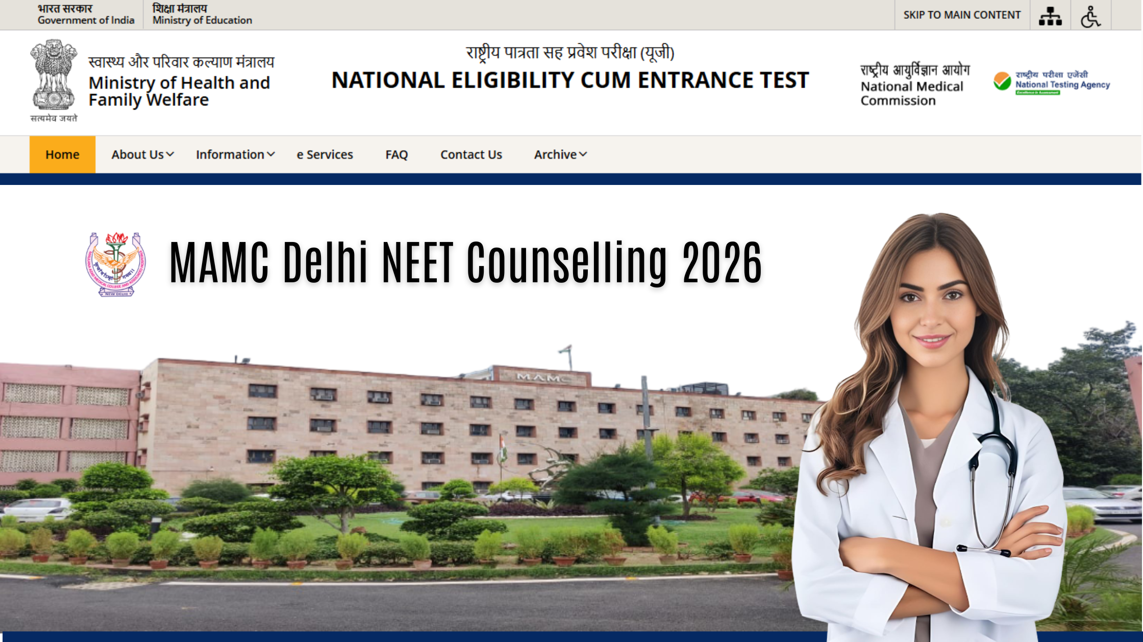MAMC Delhi NEET Counselling 2026