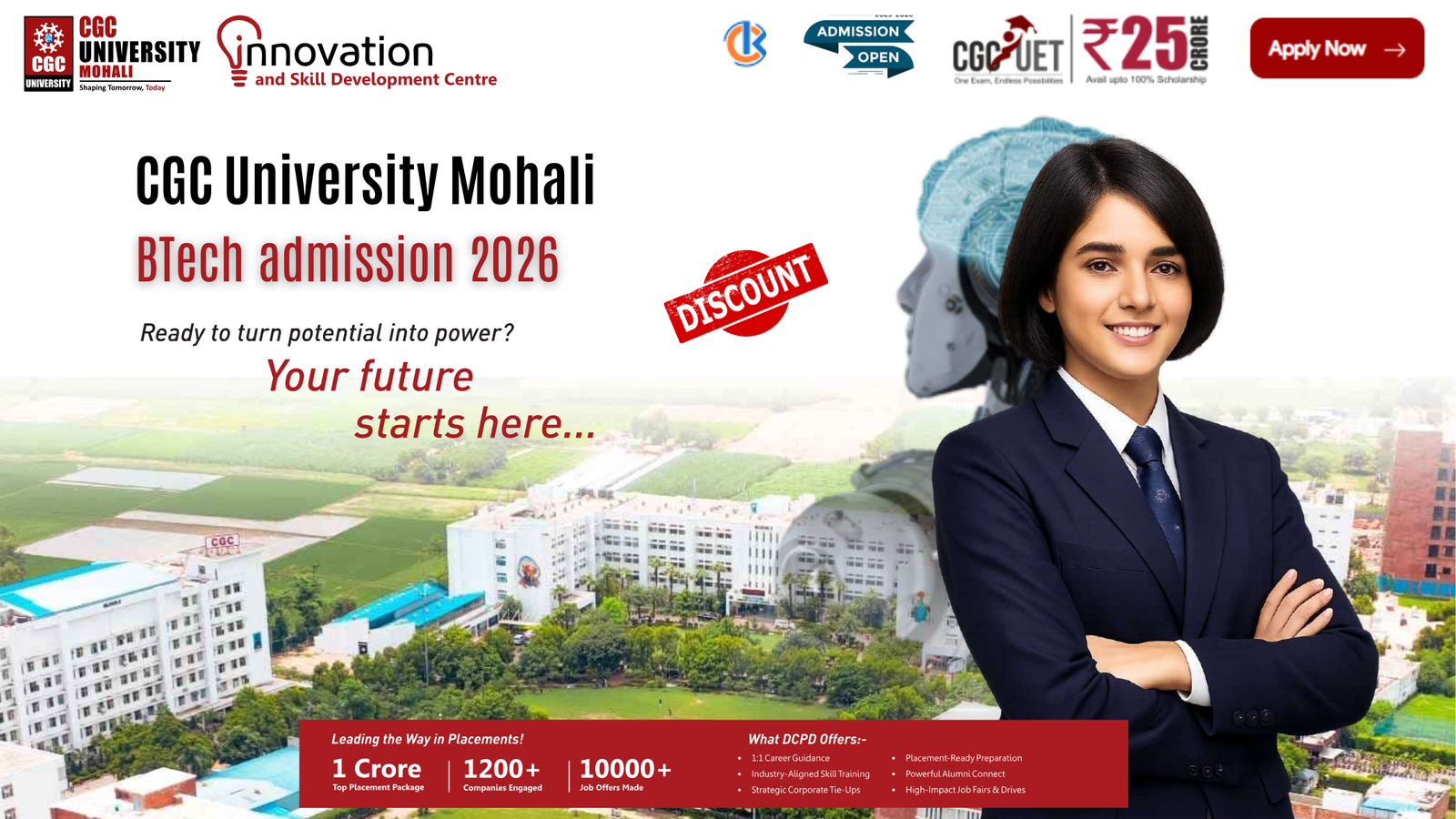 CGC University Mohali BTech admission 2026