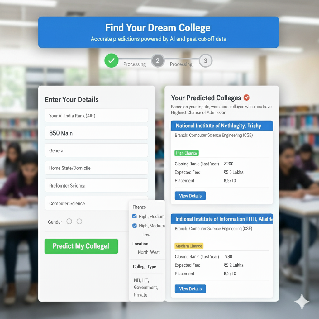 Counselling illustration in front of a college building
