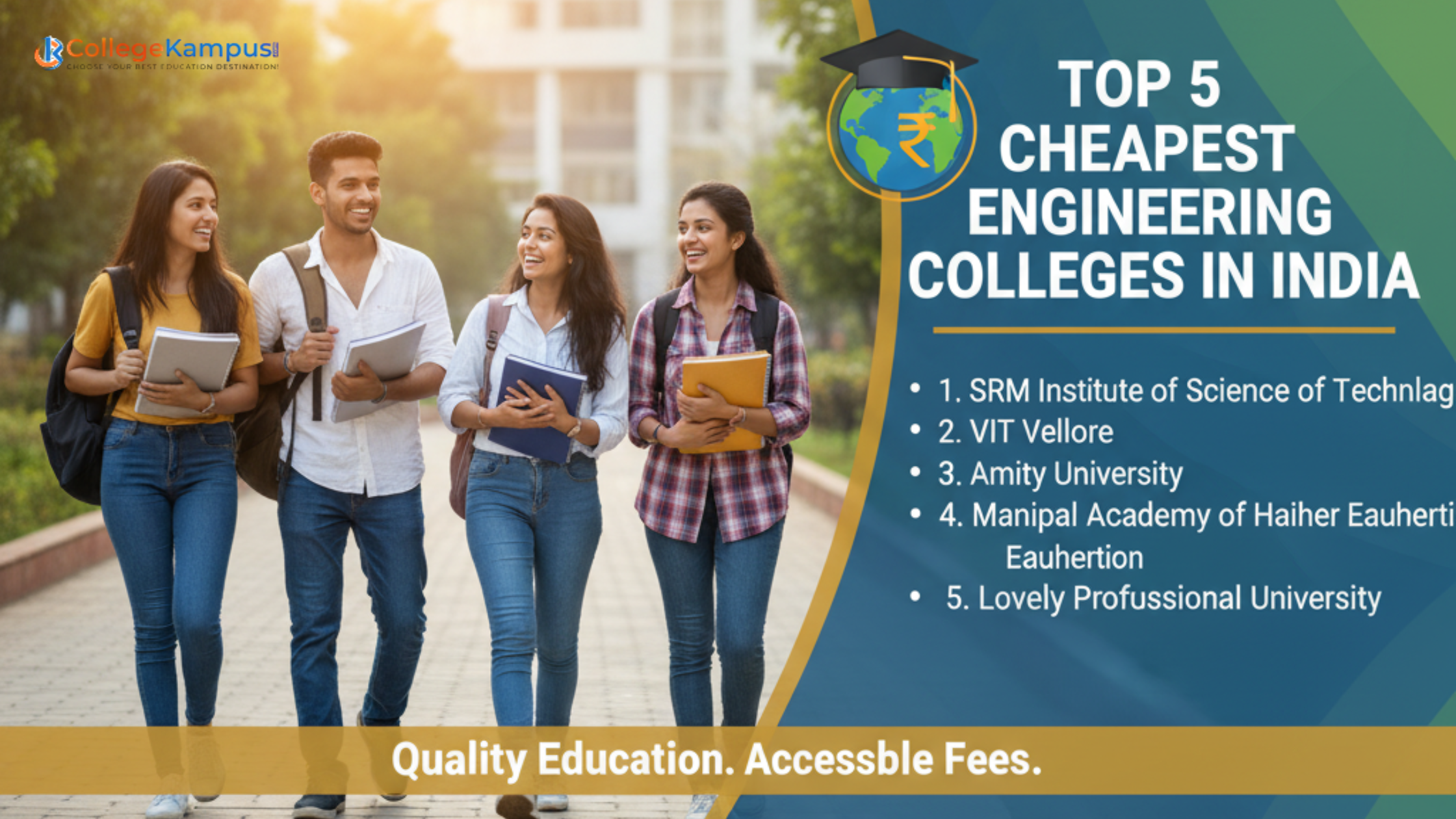 Top 5 Cheapest Engineering Colleges in India