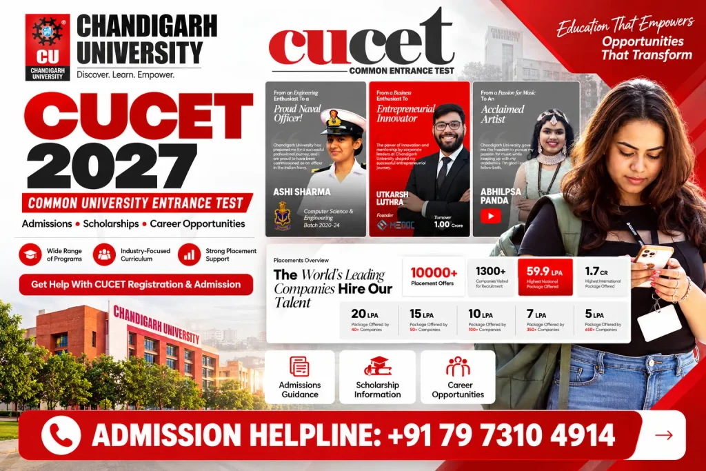 Chandigarh University CUCET 2027 Poster