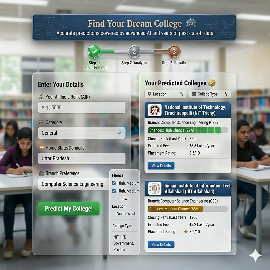 Counselling illustration in front of a college building