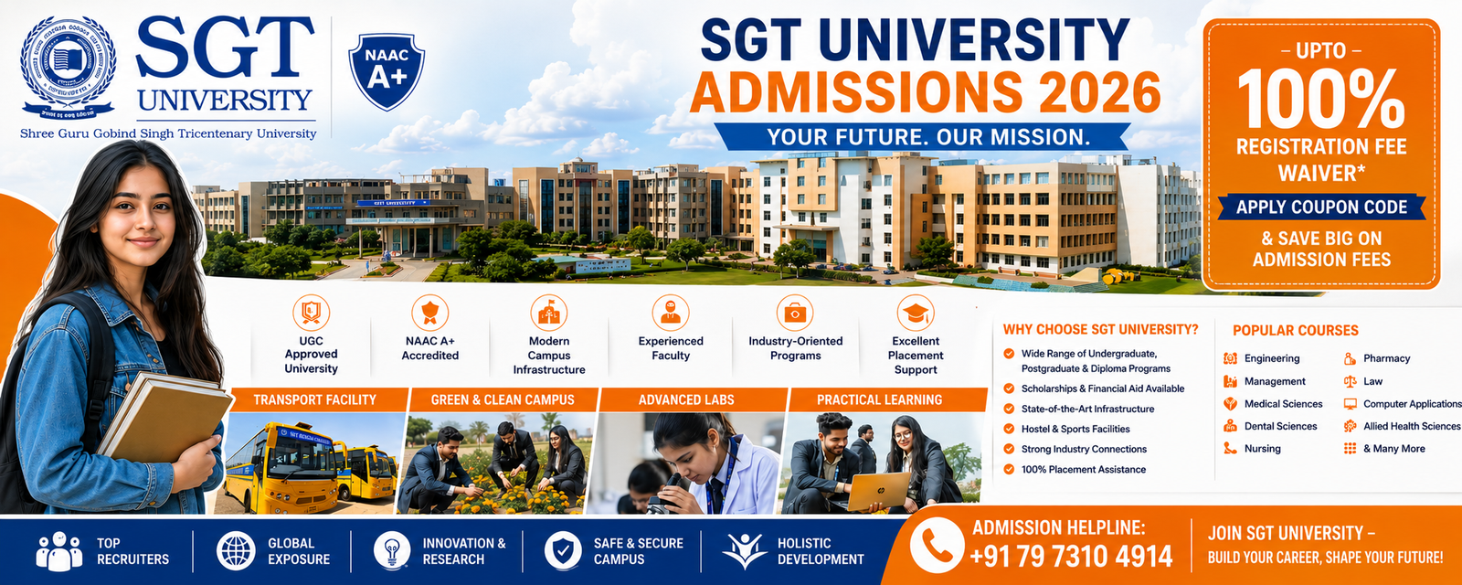 SGT University Coupon Code Upto 100% Off on Registration Fees 2026 โ Apply Now & Save Big 1 SGT University