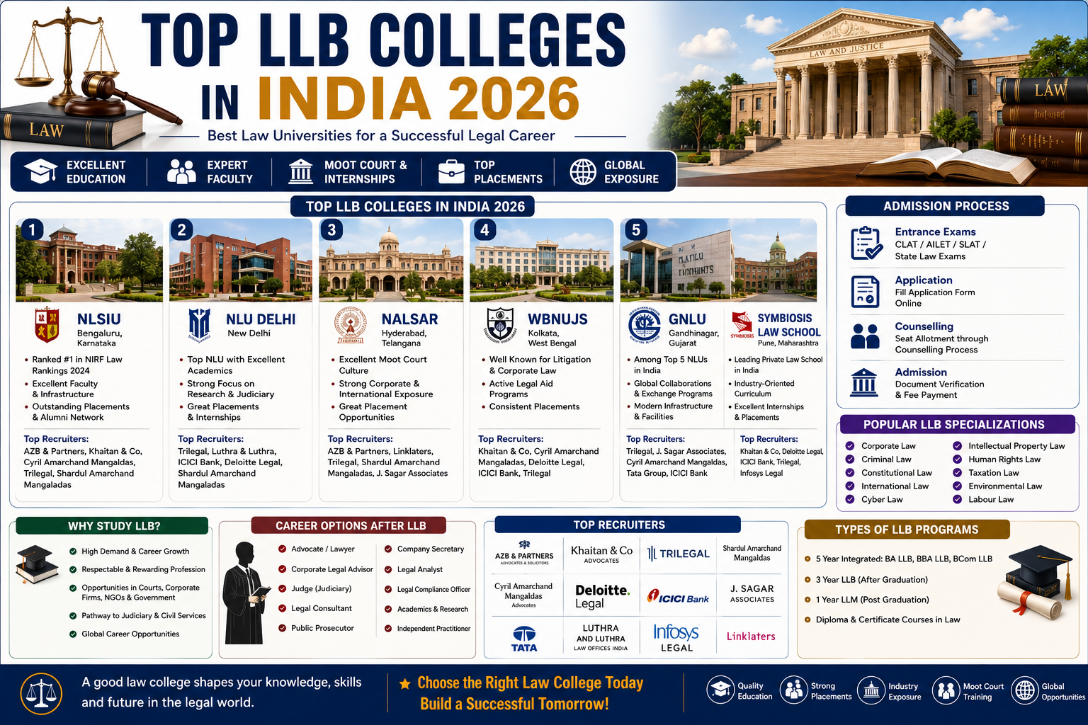top LLB colleges in India 2026
