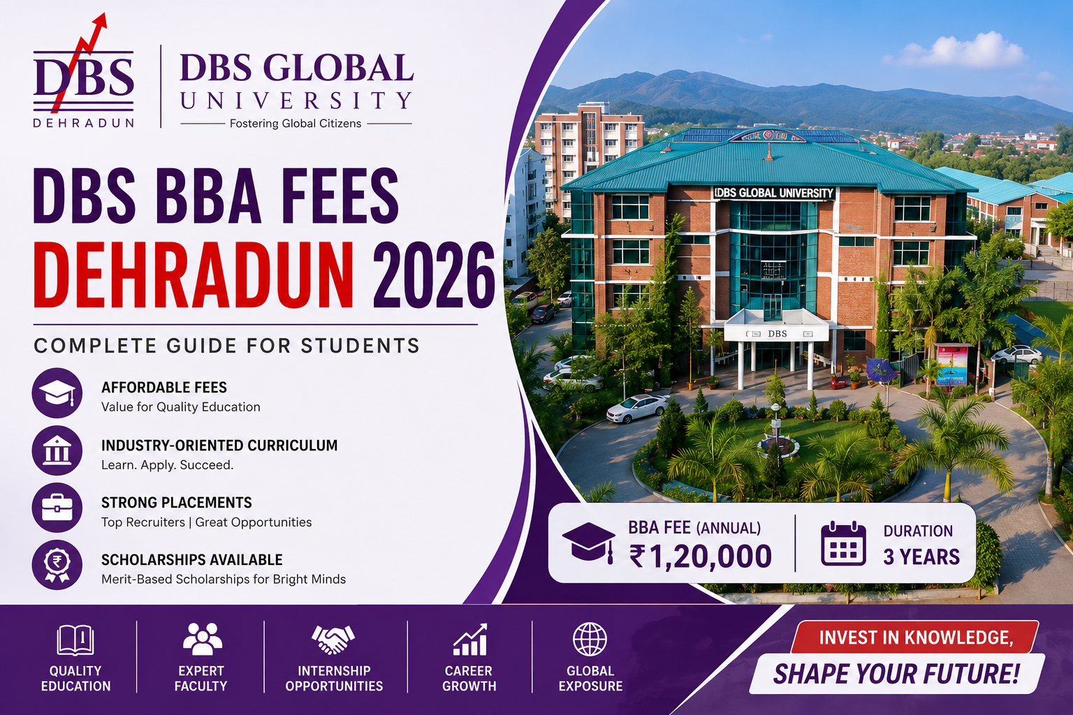 DBS BBA Fees Dehradun 2026 complete fee structure