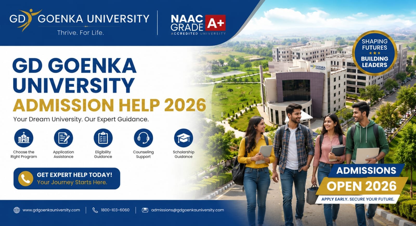 GD Goenka University Admission Help 2026 Update – Courses, Eligibility, Fees, Scholarships & Complete Admission Process 1 GD Goenka University Admission Help 2026 Update – Courses, Eligibility, Fees, Scholarships & Complete Admission Process