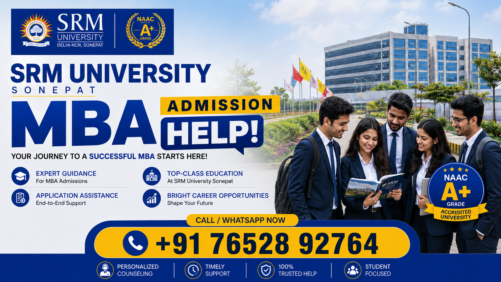 SRM University Sonepat MBA Admission Help 2026: Eligibility, Fees, Specializations, Placements & Complete Admission Process