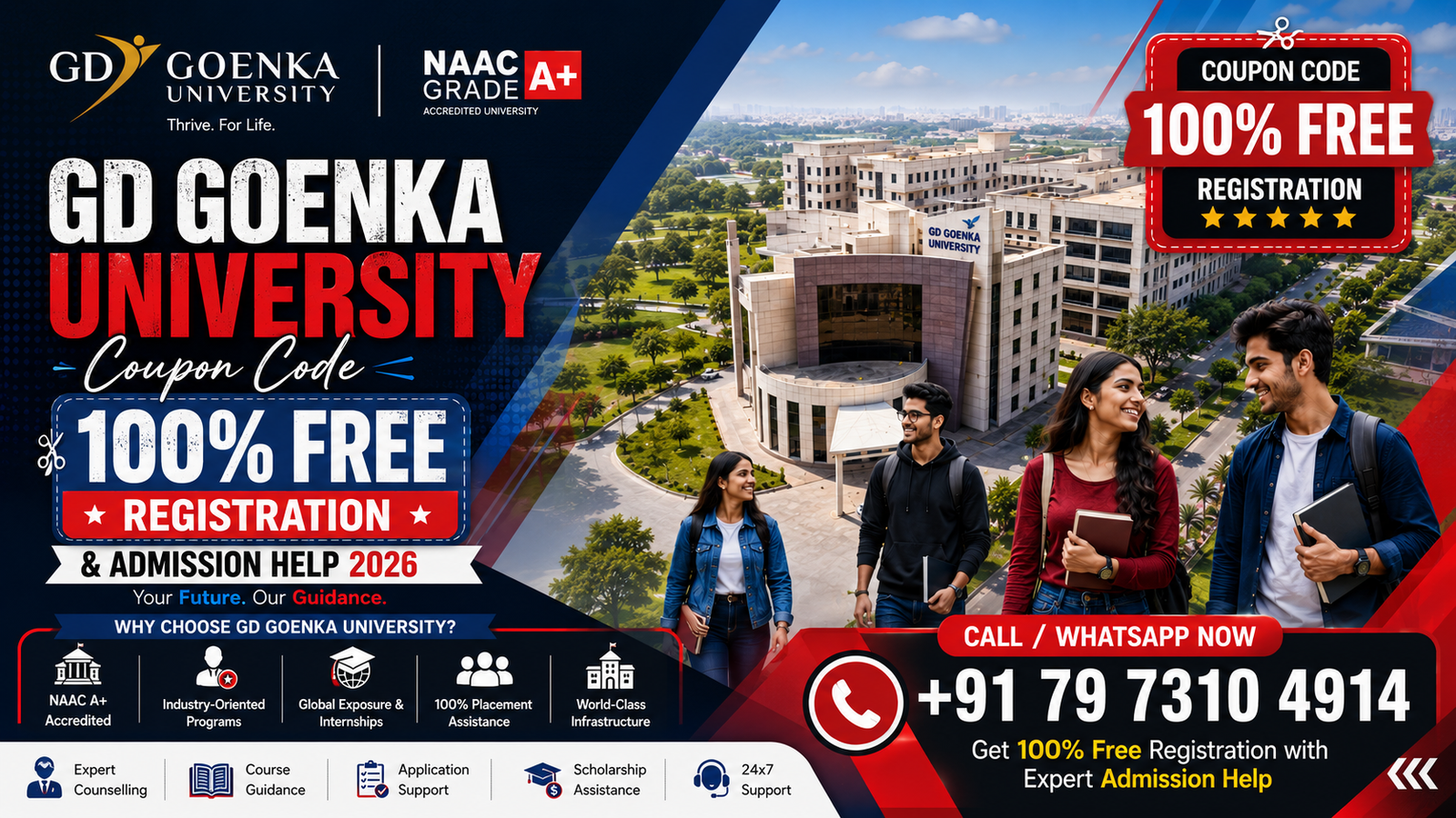 GD Goenka University Coupon Code 100% Free Registration & Admission Help 2026