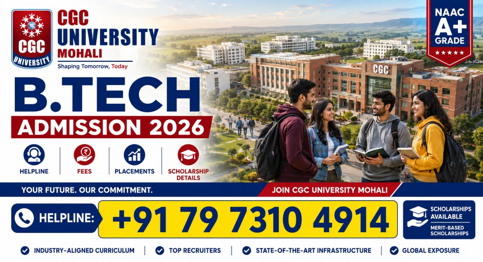 CGC University Mohali B.Tech Admission 2026 Helpline: Fees, Placements & Scholarship Details Updated