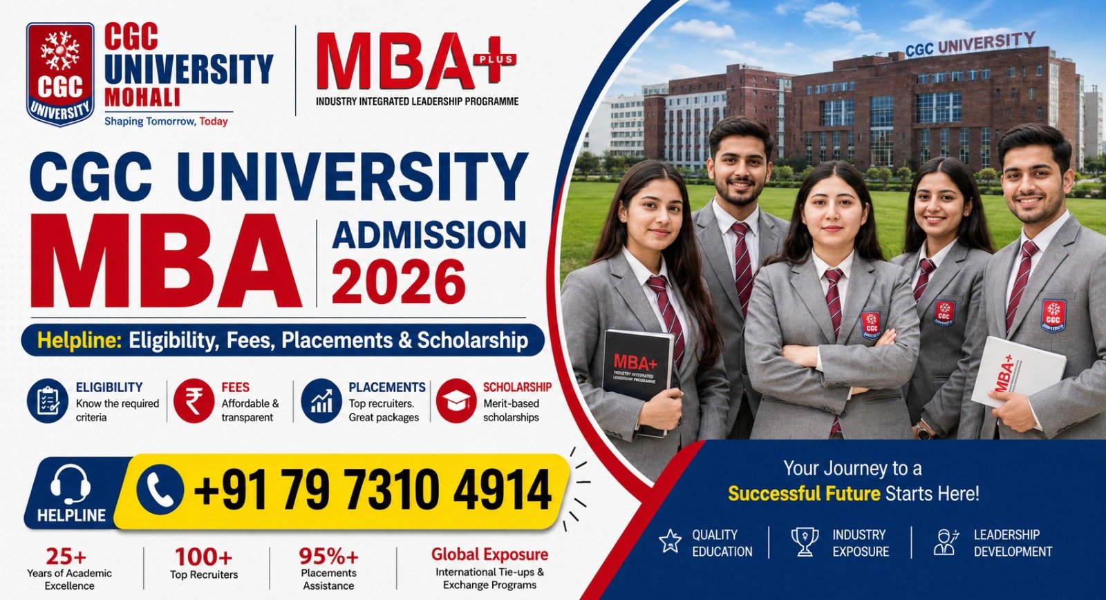 CGC University MBA Admission 2026 Helpline: Eligibility, Fees, Placements & Scholarship Update