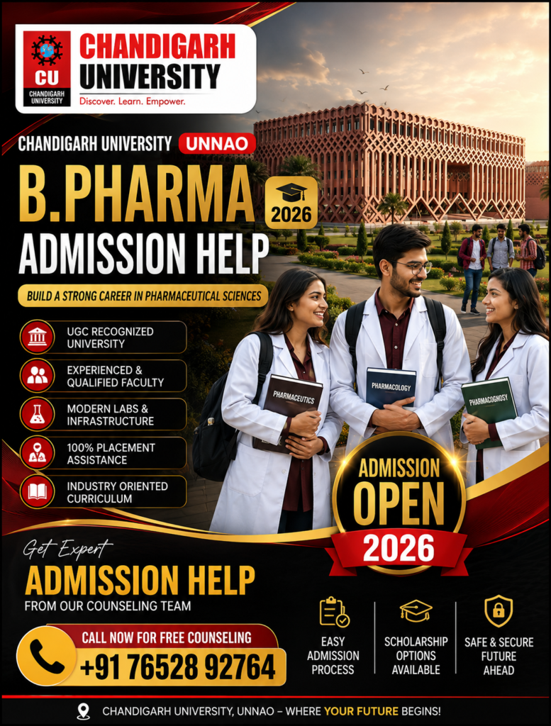 Best B.Pharma Admissions Open 2026 at Chandigarh University Unnao | Complete Admission Guide 2 ChatGPT Image Jul 10 2026 04 01 12 PM
