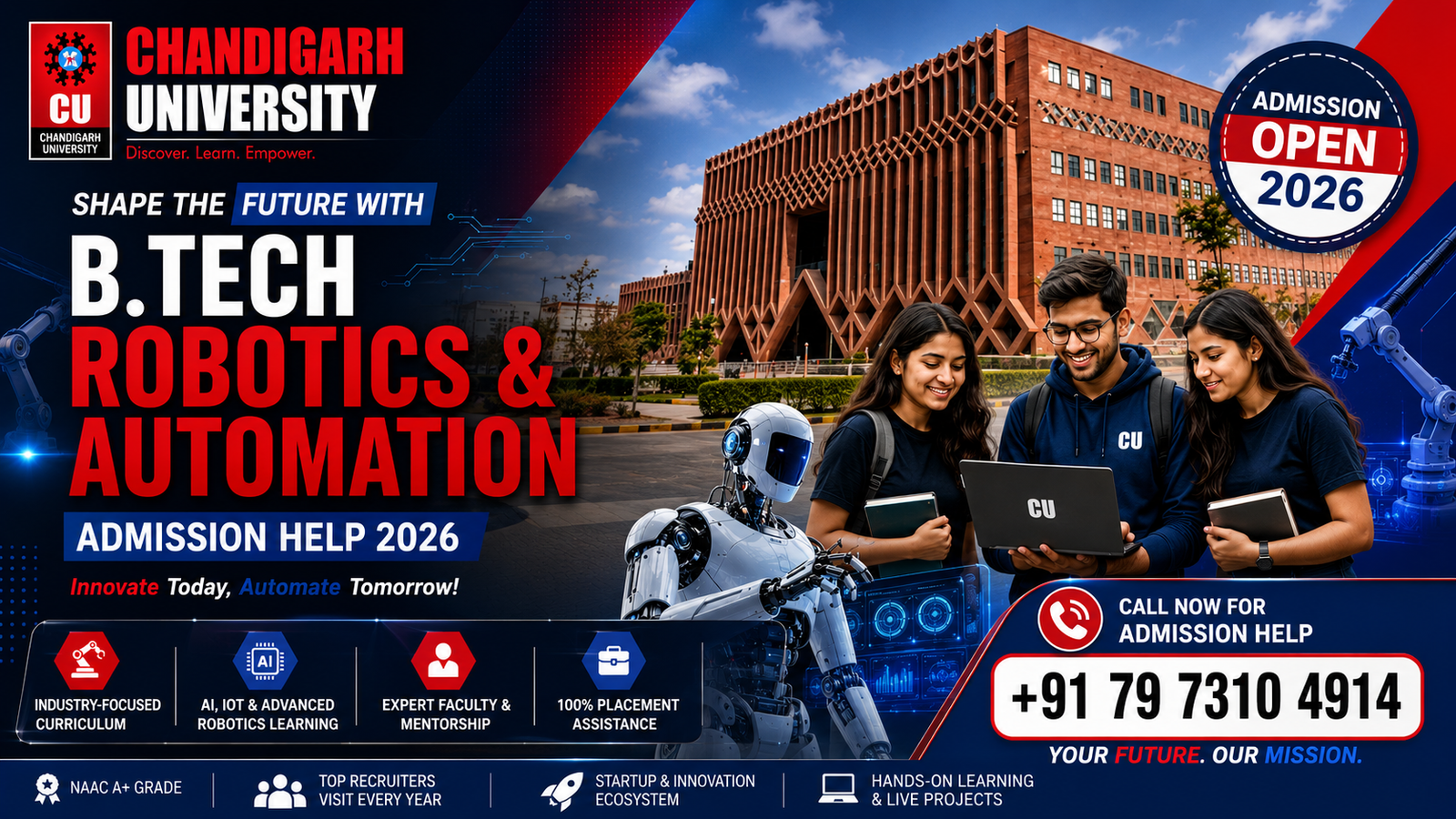 B.Tech Robotics and Automation CU Unnao Admission Help 2026: Complete Admission Guide
