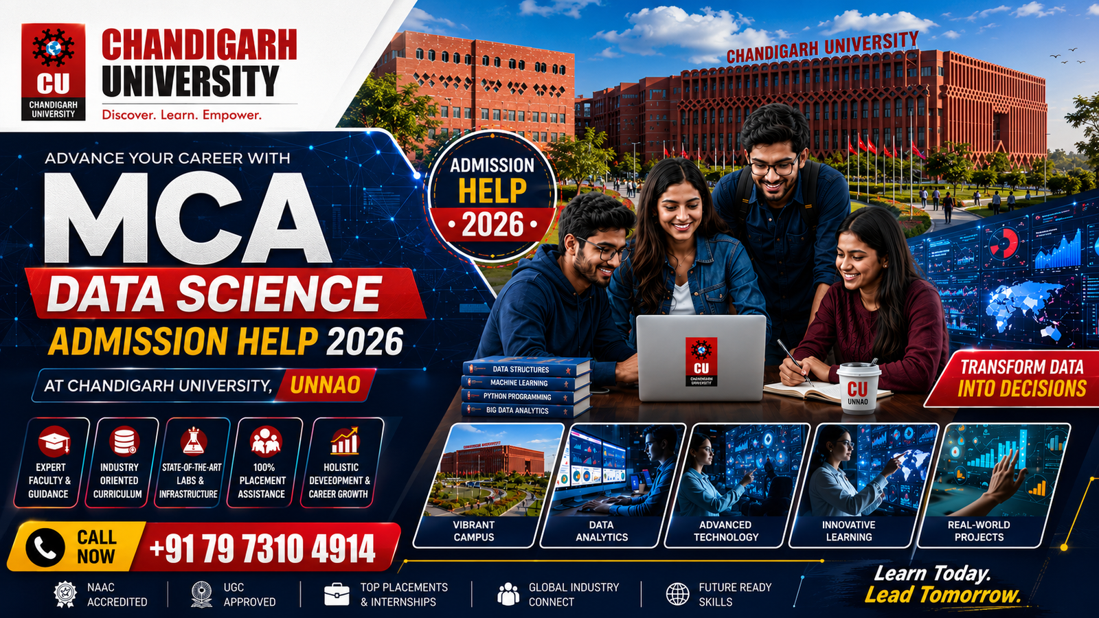 Best MCA Data Science Admissions Open 2026 at Chandigarh University Unnao | Complete Admission Guide