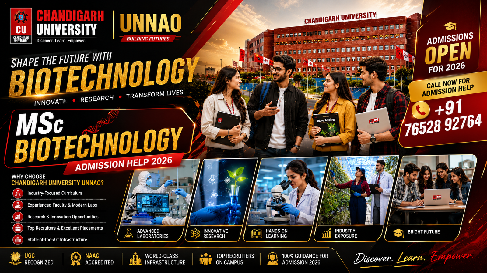 CU Unnao Admission Help MSc Biotechnology 2026 – Complete Guide to Eligibility, Fees, Admission Process
