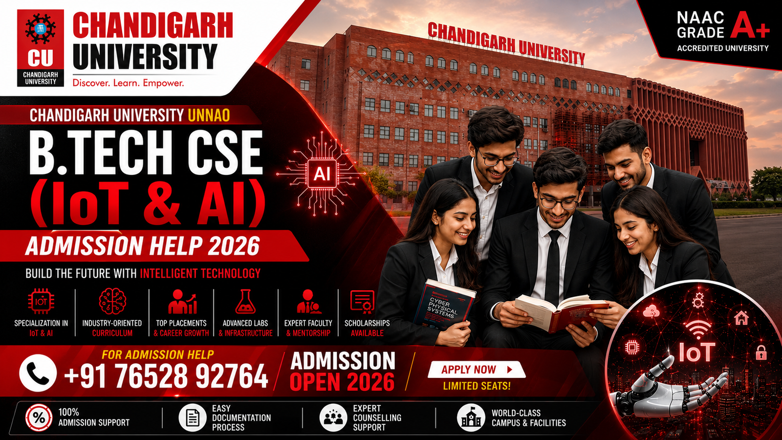 Best B.Tech CSE (IoT & AI) Admissions Open 2026 at Chandigarh University Unnao | Complete Admission Guide