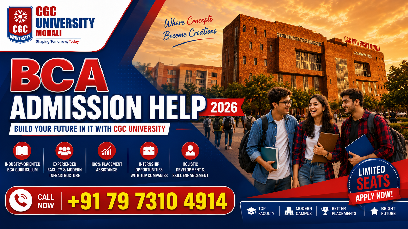CGC University BCA Admission Help 2026: Eligibility, Fees, Admission Process, Placements, Scholarships & Career Opportunities 1 CGC University BCA Admission Help 2026: Eligibility, Fees, Admission Process, Placements, Scholarships & Career Opportunities