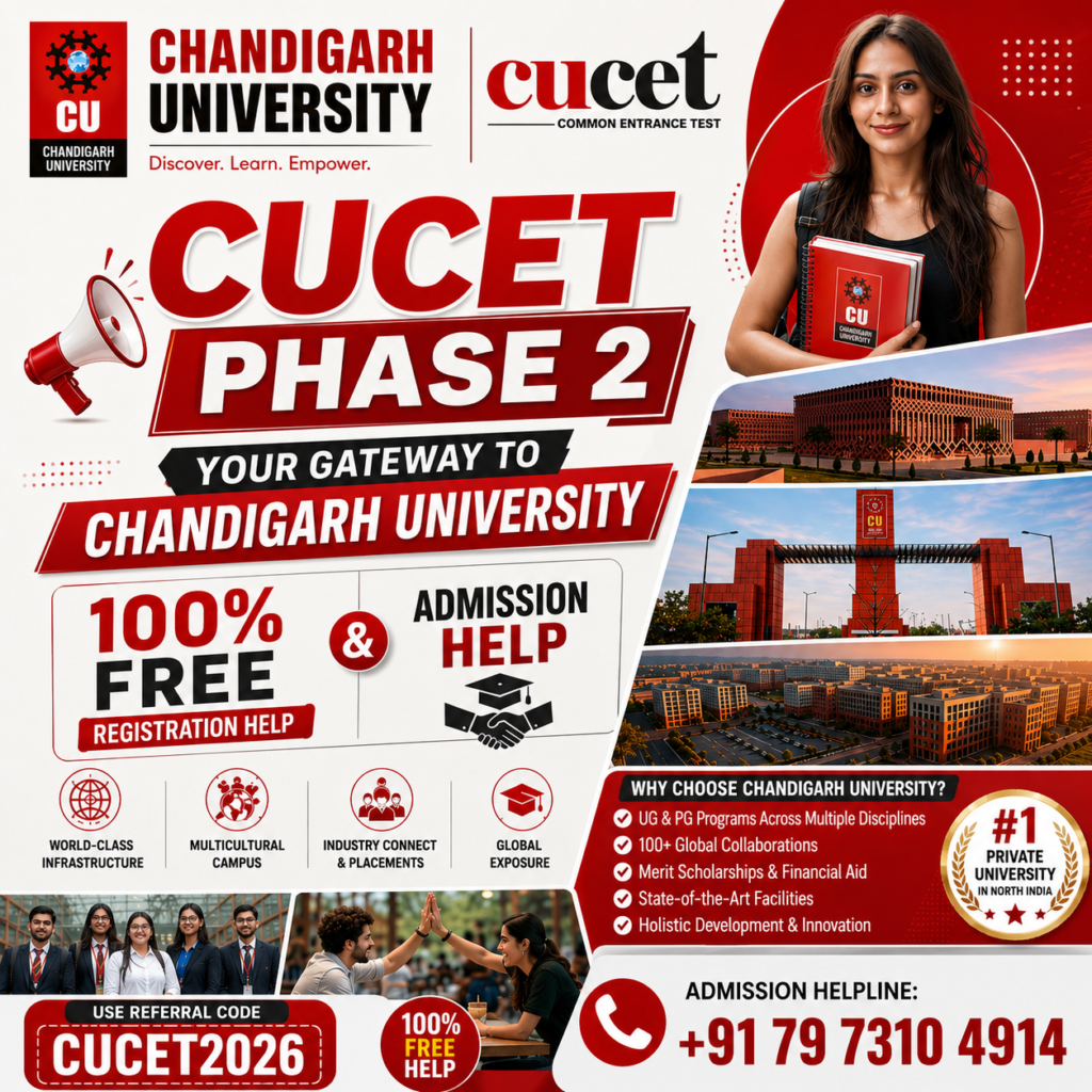 CUCET Phase 2 Referall Code 2026: 100% Free Registration Help & Admission Help | Call +91 79 7310 4914 2 ChatGPT Image Jul 27 2026 12 54 31 PM