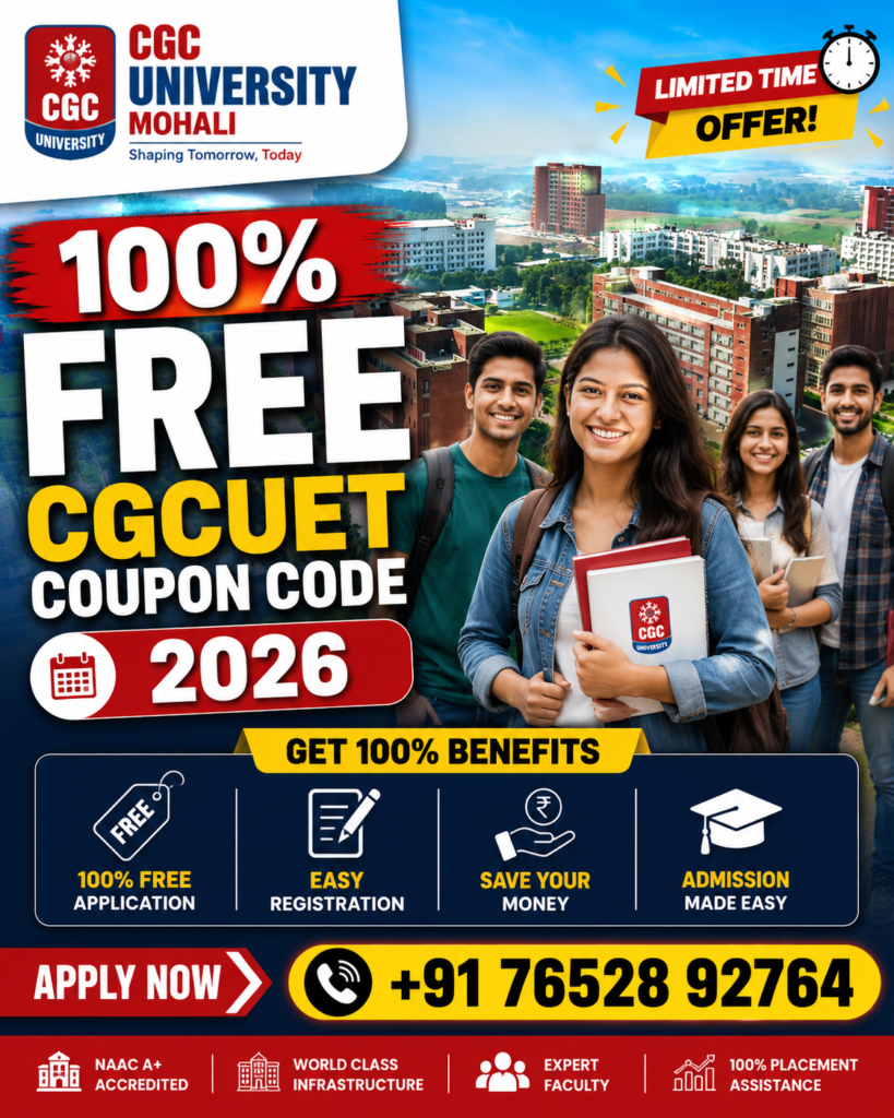 100% FREE CGCUET Coupon Code 2026: Complete Guide to Registration, Benefits, Eligibility & How to Claim Your Free Application Waiver 2 ChatGPT Image Jul 29 2026 02 26 57 PM
