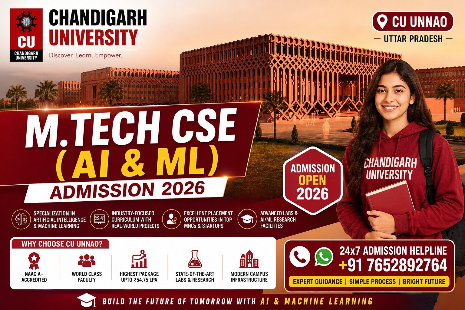 M.Tech CSE (AI & ML) CU Unnao Admission 2026 1 M TECH CSE
