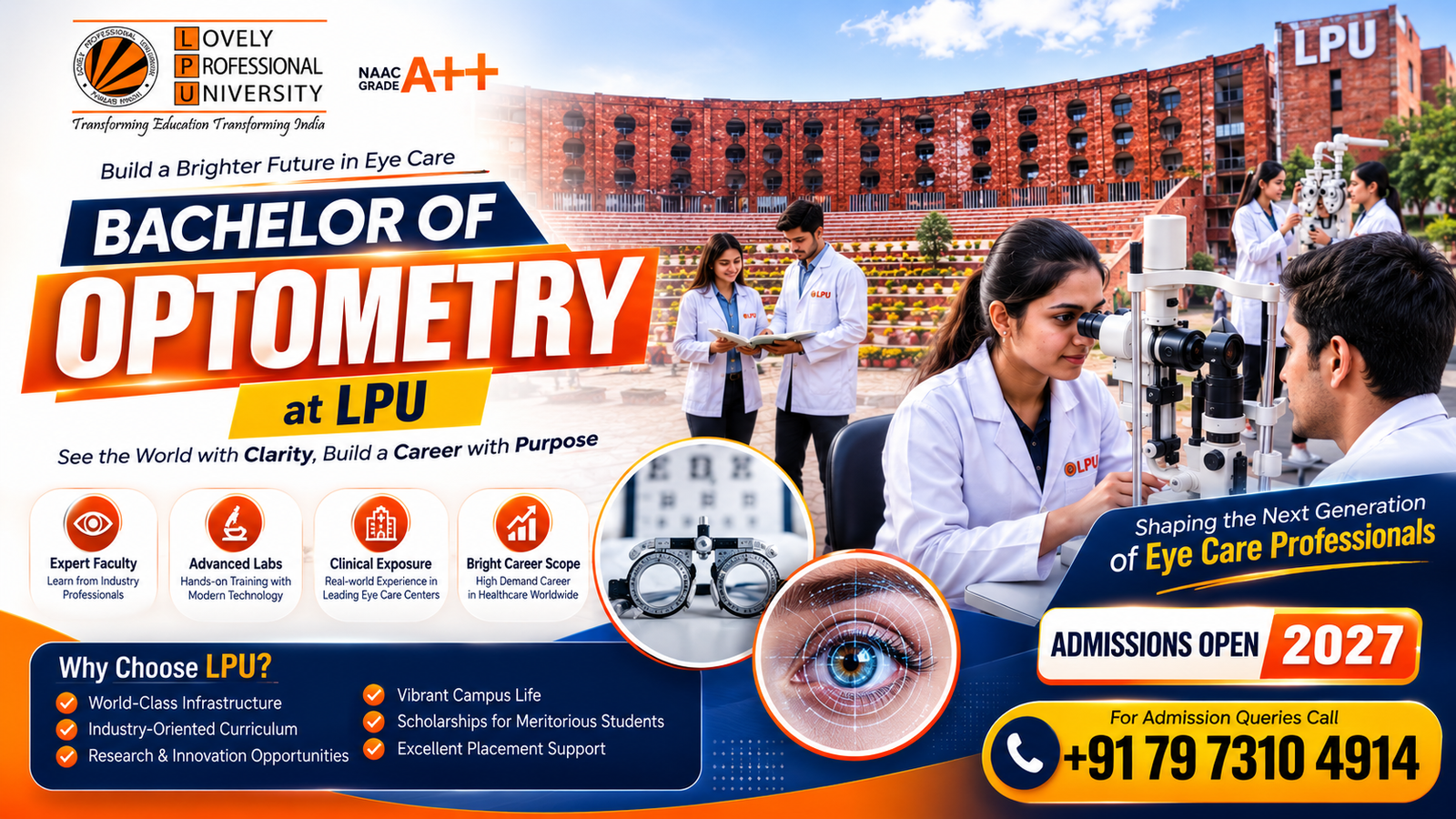 LPU Bachelor of Optometry Admission 2027: Course, Eligibility, Fees, Career Scope & Admission Guide