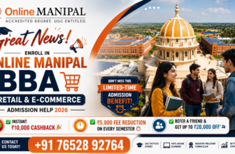 Online Manipal BBA Retail & E-Commerce Admission Help 2026 – Get ₹10,000 Instant Cashback, ₹5,000 Fee Reduction Every Semester & Up to ₹20,000 Referral Benefit