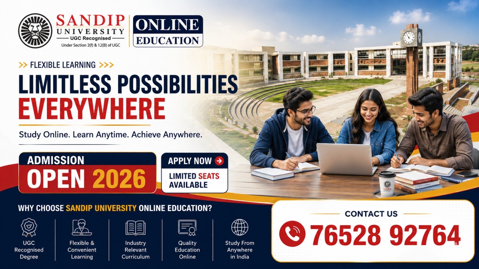 Sandip University Online 2026: Admission, Courses, Fees, Eligibility, Benefits and Career Scope