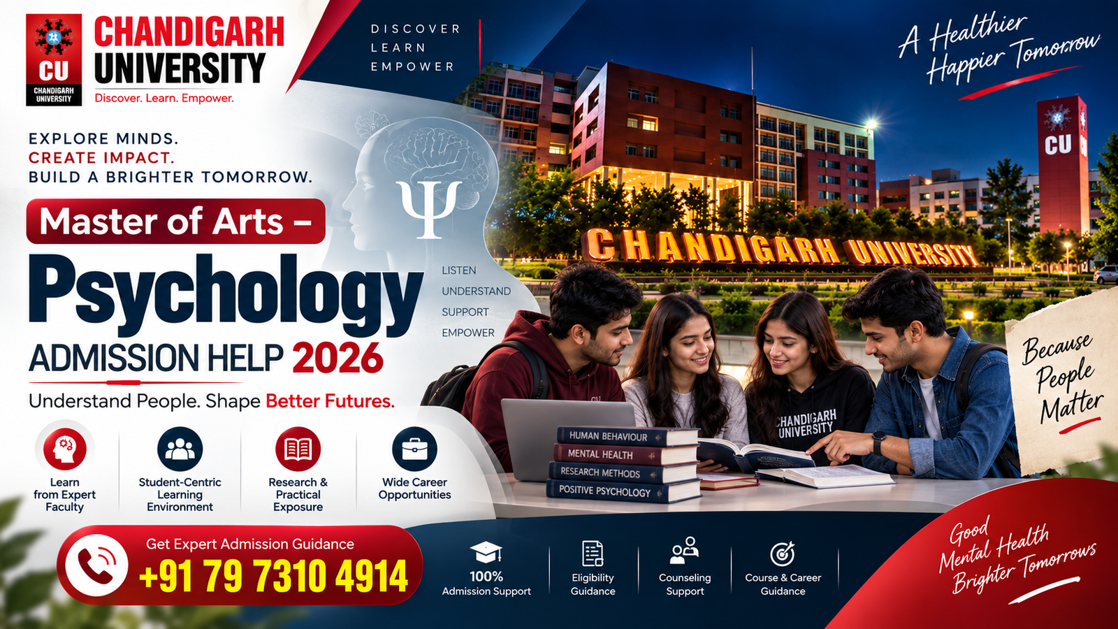 Chandigarh University MA Psychology Admission 2026: Eligibility, Course Details, Admission Process, Career Scope & Complete Guide
