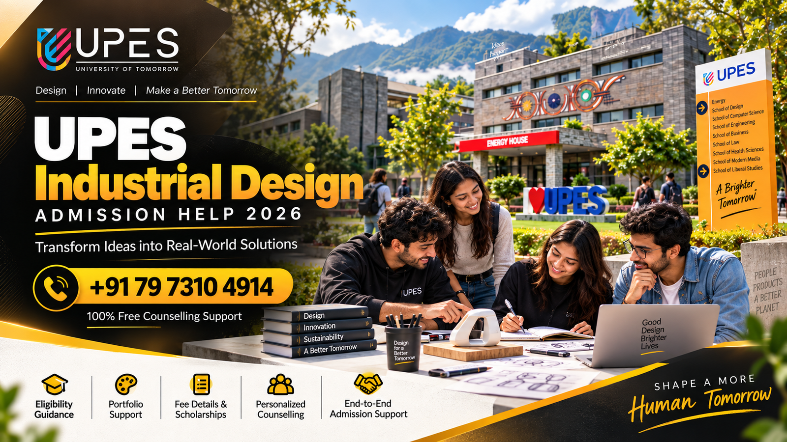 UPES Industrial Design Admission Help 2026: Eligibility, Admission Process, Portfolio, Career Scope & Complete Guide