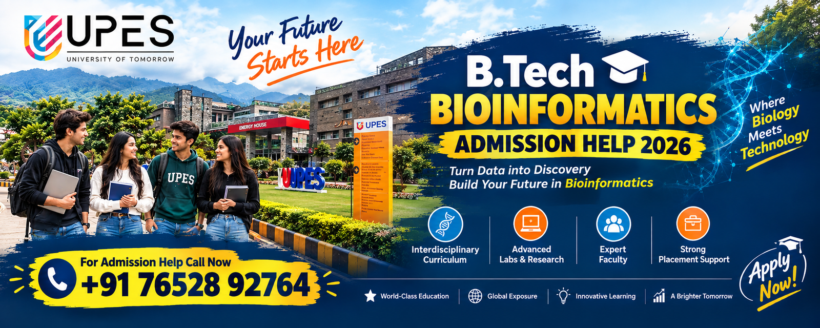 UPES B.Tech Bioinformatics Admission 2026: Courses, Eligibility, Admission Process, Career & More