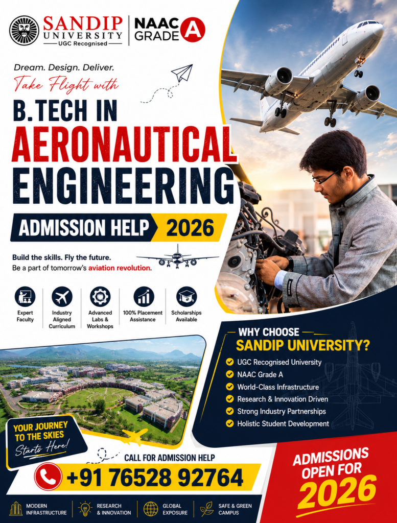 Sandip University B.Tech in Aeronautical Engineering Admission 2026: Course, Eligibility, Fees, Career Scope & Admission Help 2 ChatGPT Image Sep 3 2026 11 10 20 AM