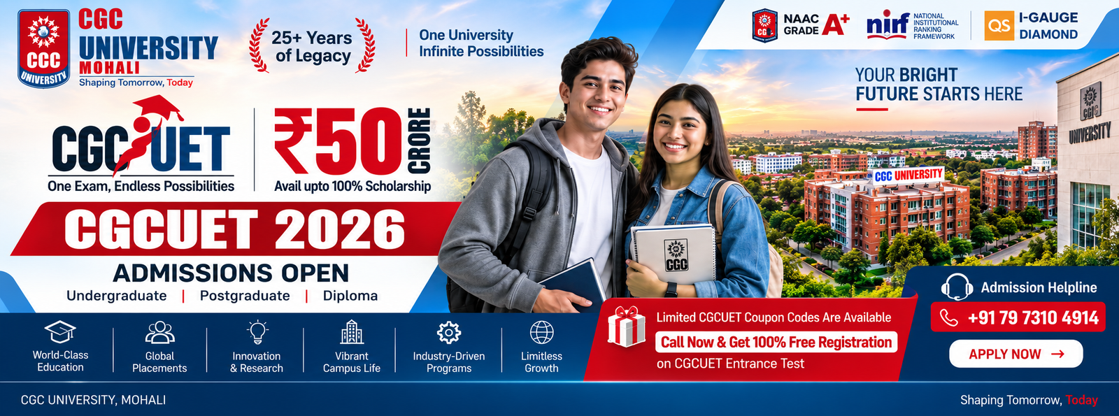 CGC University Admission Helpline Number: Get CGCUET 2026 Registration Assistance 1 CGC University Admission Helpline Number