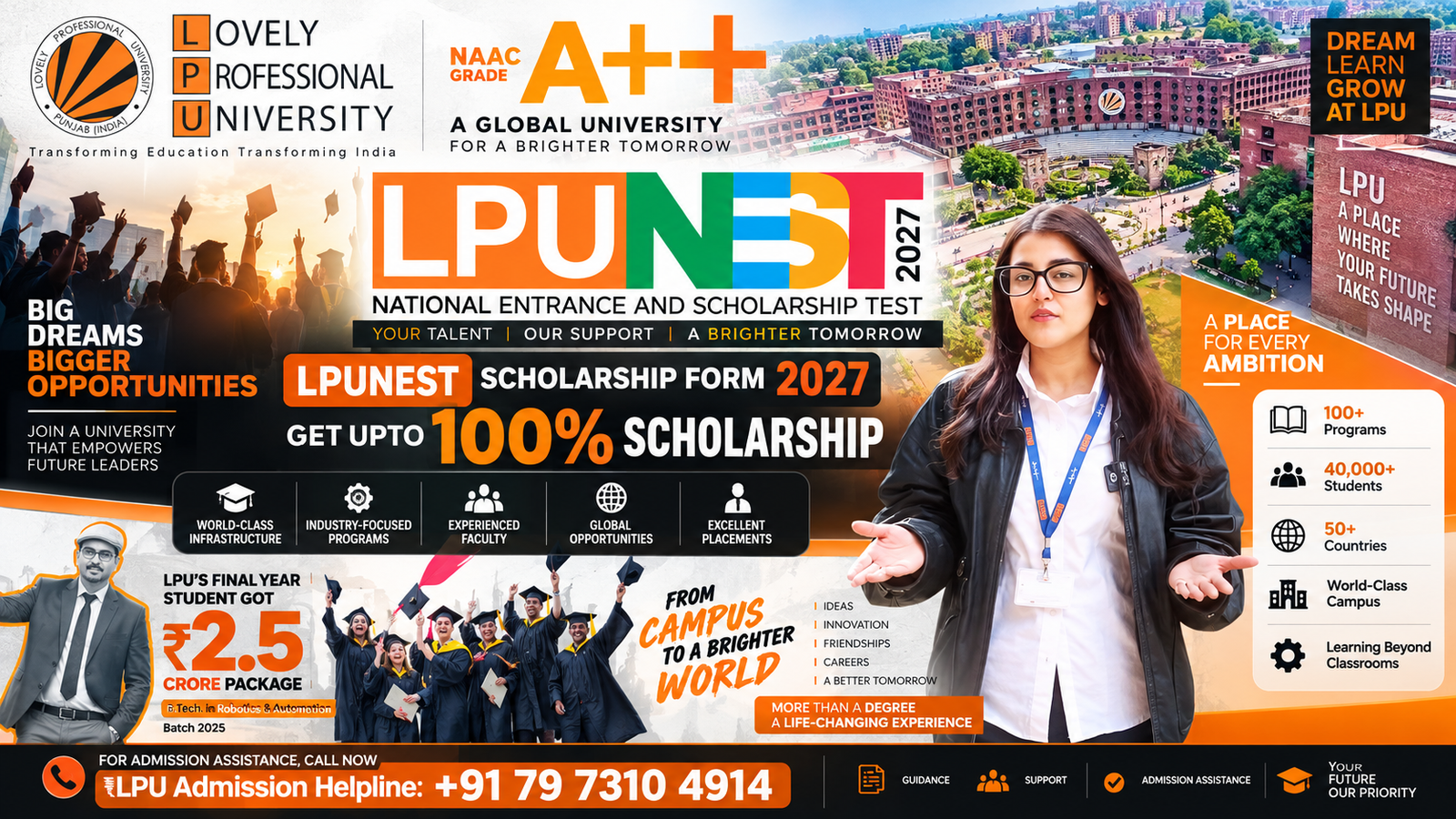 LPUNEST Scholarship Form 2027: Get Up to 100% Scholarship | LPU Admission Helpline 1 LPUNEST