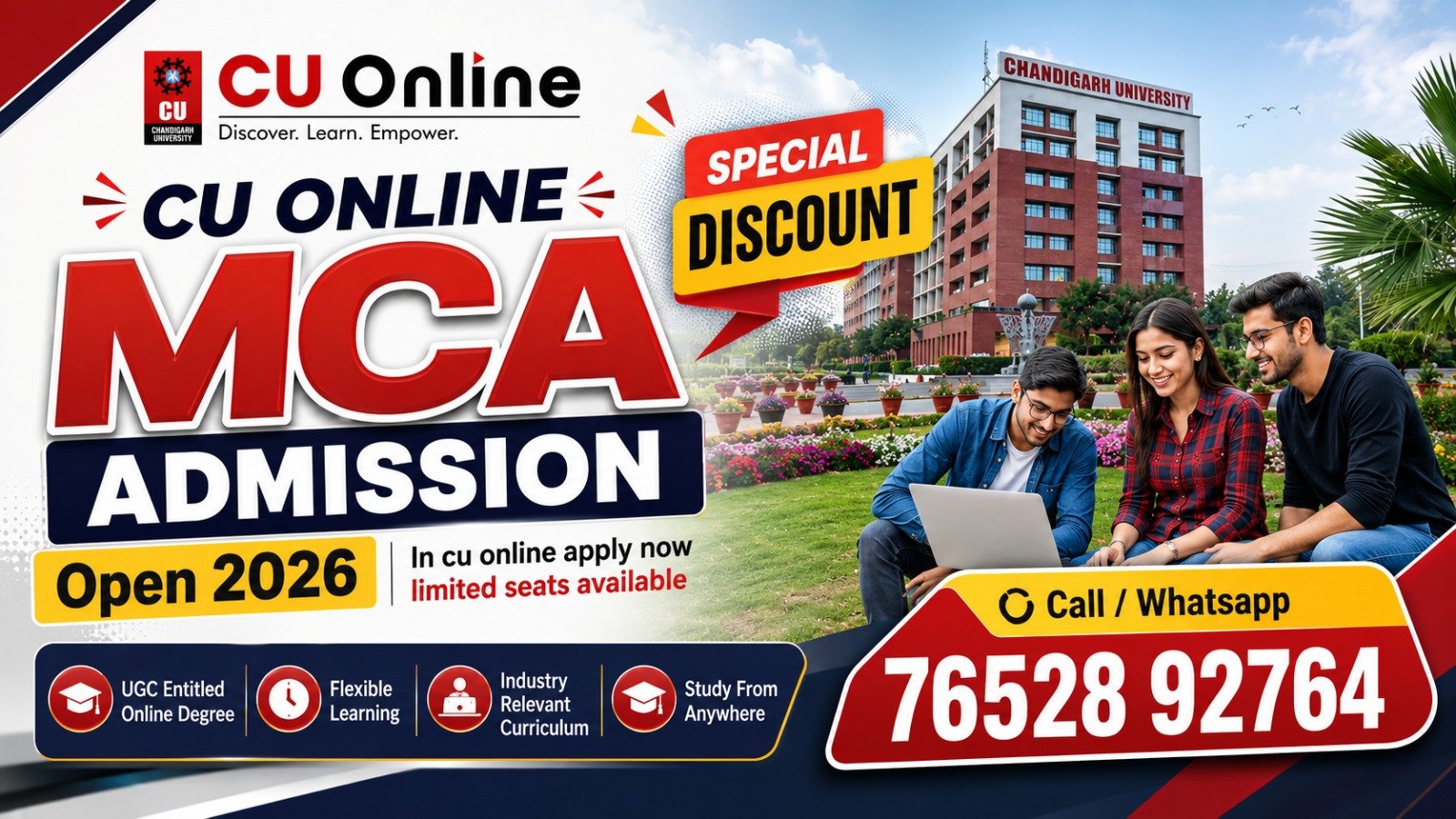CU Online Admission 2026: Chandigarh University Online Courses, MCA Admission, Fees, Eligibility, Benefits & Application Guide