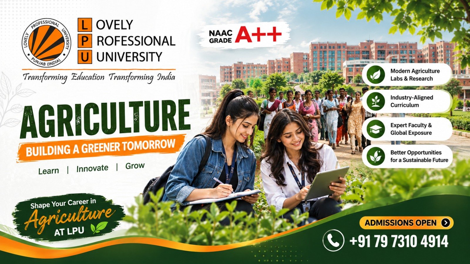 Agriculture Admission 2027 – Courses, Eligibility, Fees, Career Scope & Admission Process help number| +91 79 7310 4914 1 Agriculture Admission 2027 – Courses, Eligibility, Fees, Career Scope & Admission Process help number| +91 79 7310 4914