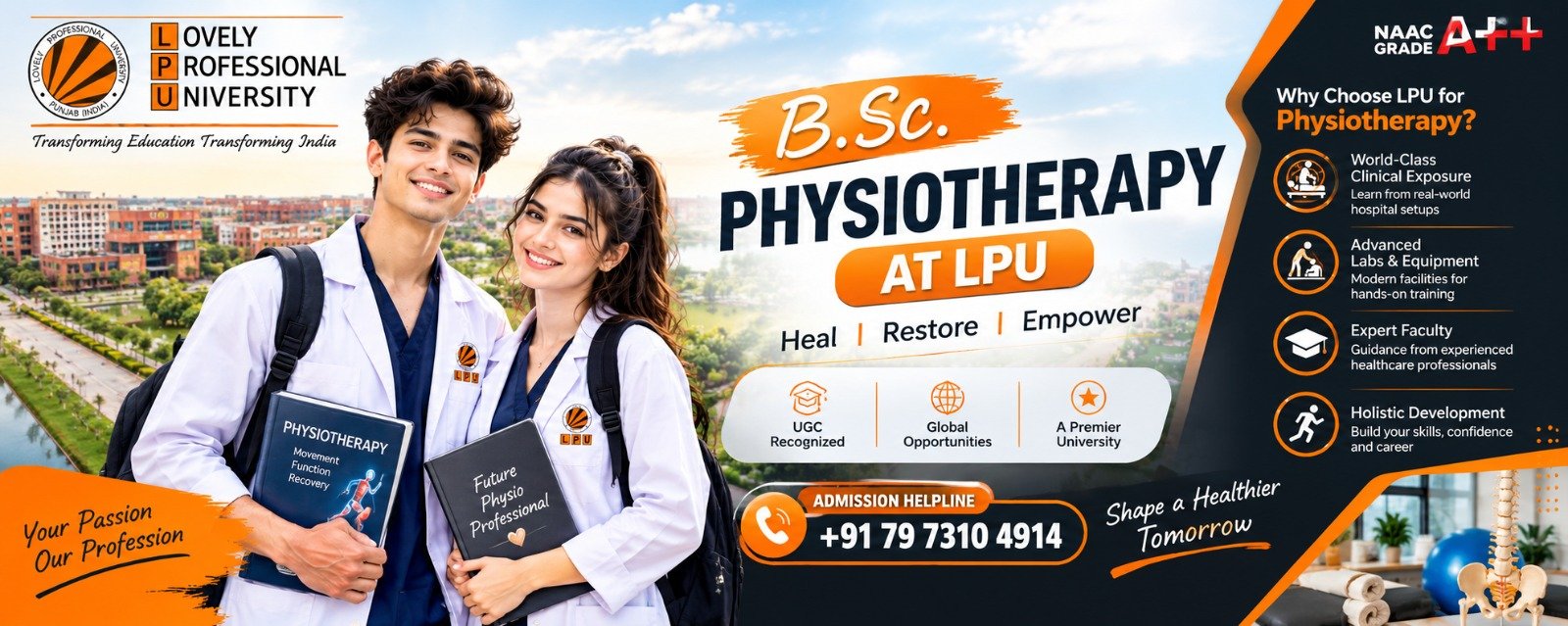 LPU B.Sc. Physiotherapy Admission 2027: Eligibility, Admission Process, Fees, Career Opportunities and Complete Guide 1 LPU B.Sc. Physiotherapy Admission 2027: Eligibility, Admission Process, Fees, Career Opportunities and Complete Guide