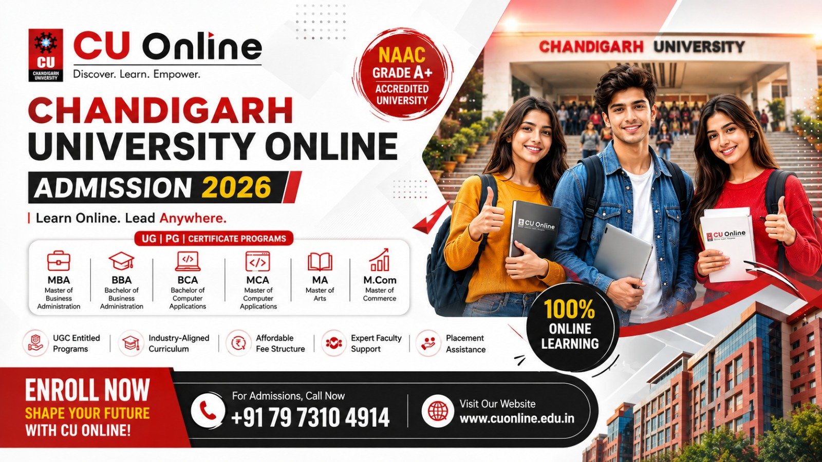 Chandigarh University Online Admission 2026: Courses, Fees, Eligibility, Process & Helpline