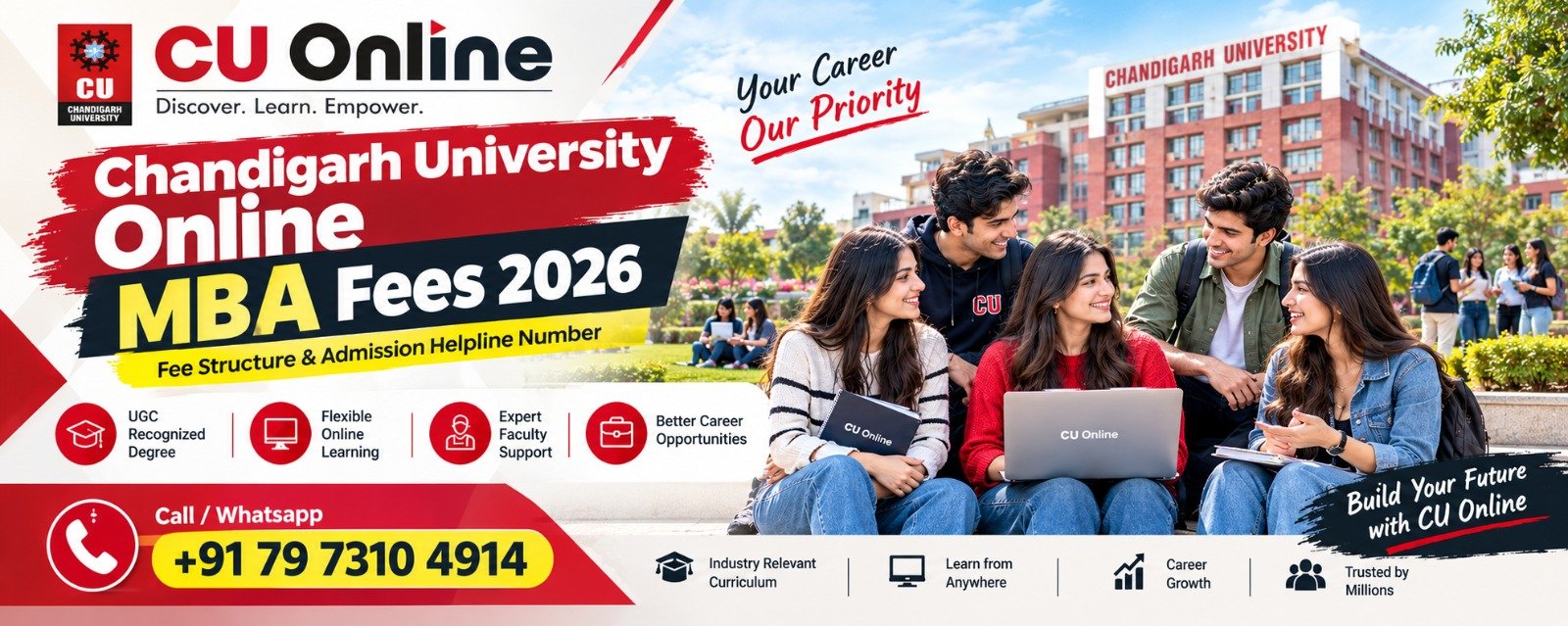 Chandigarh University Online MBA Fees 2026: Fee Structure & Admission Helpline Number 1 Chandigarh University Online MBA Fees 2026: Fee Structure & Admission Helpline Number